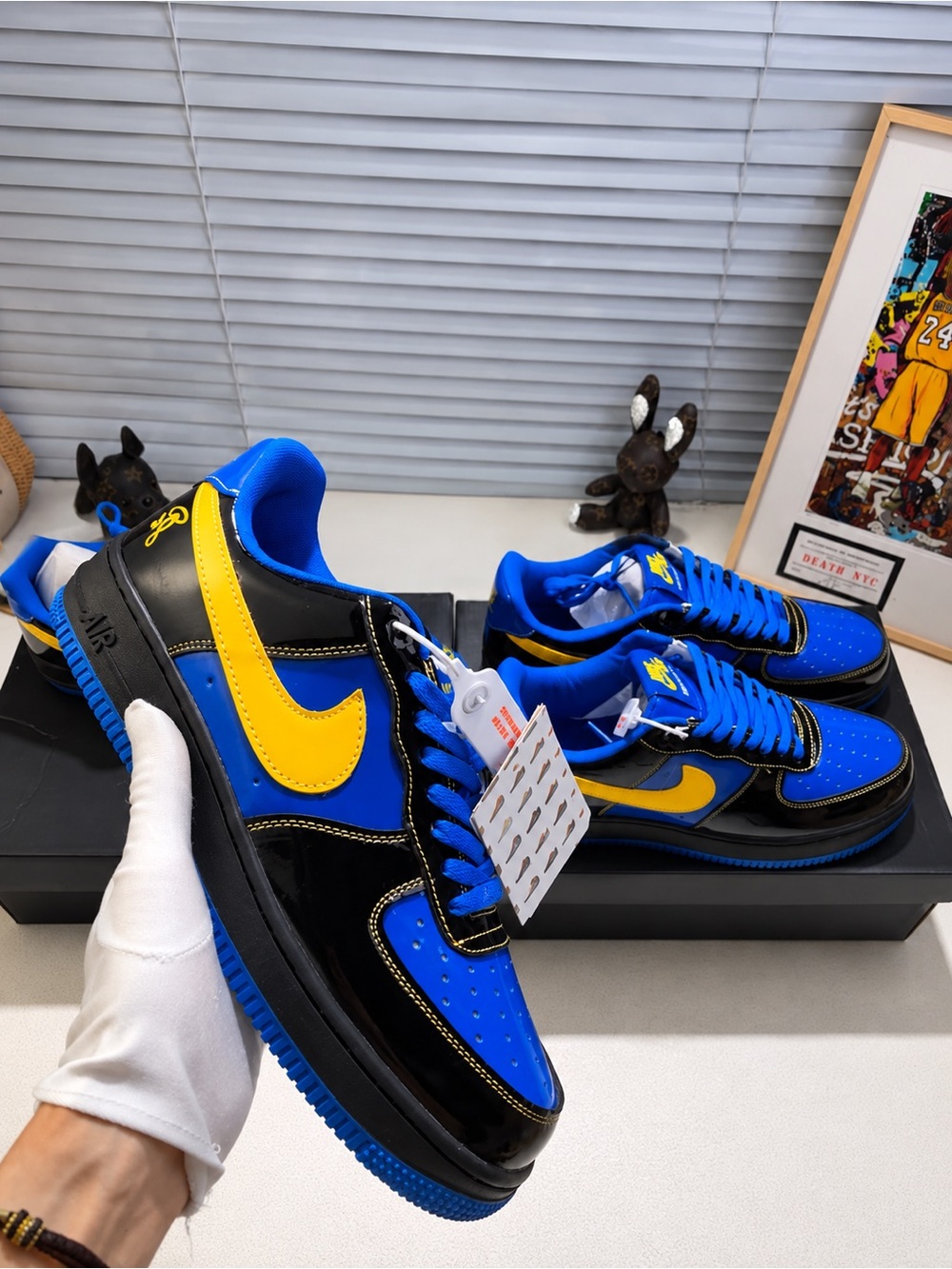 Nike Men's Low-Top Sneakers — Bright Blue/Yellow/Black